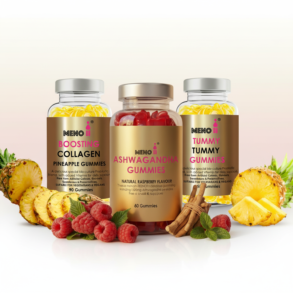 Meno GLP-1 essentials bundle - collagen ashwagandha probiotics for menopause weight loss beauty preservation stress support