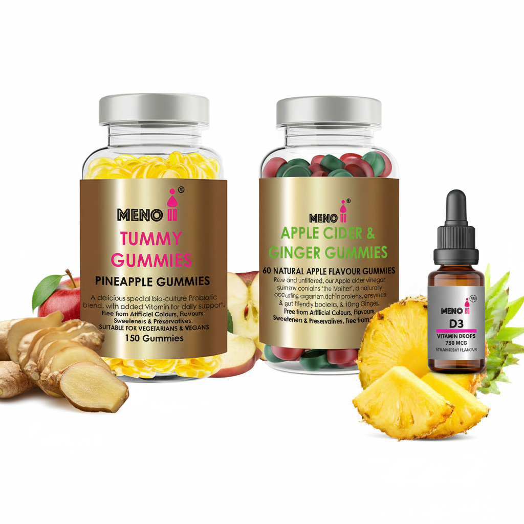 Meno GLP-1 support bundle - menopause weight gut health immunity with apple cider vinegar probiotics vitamin D3