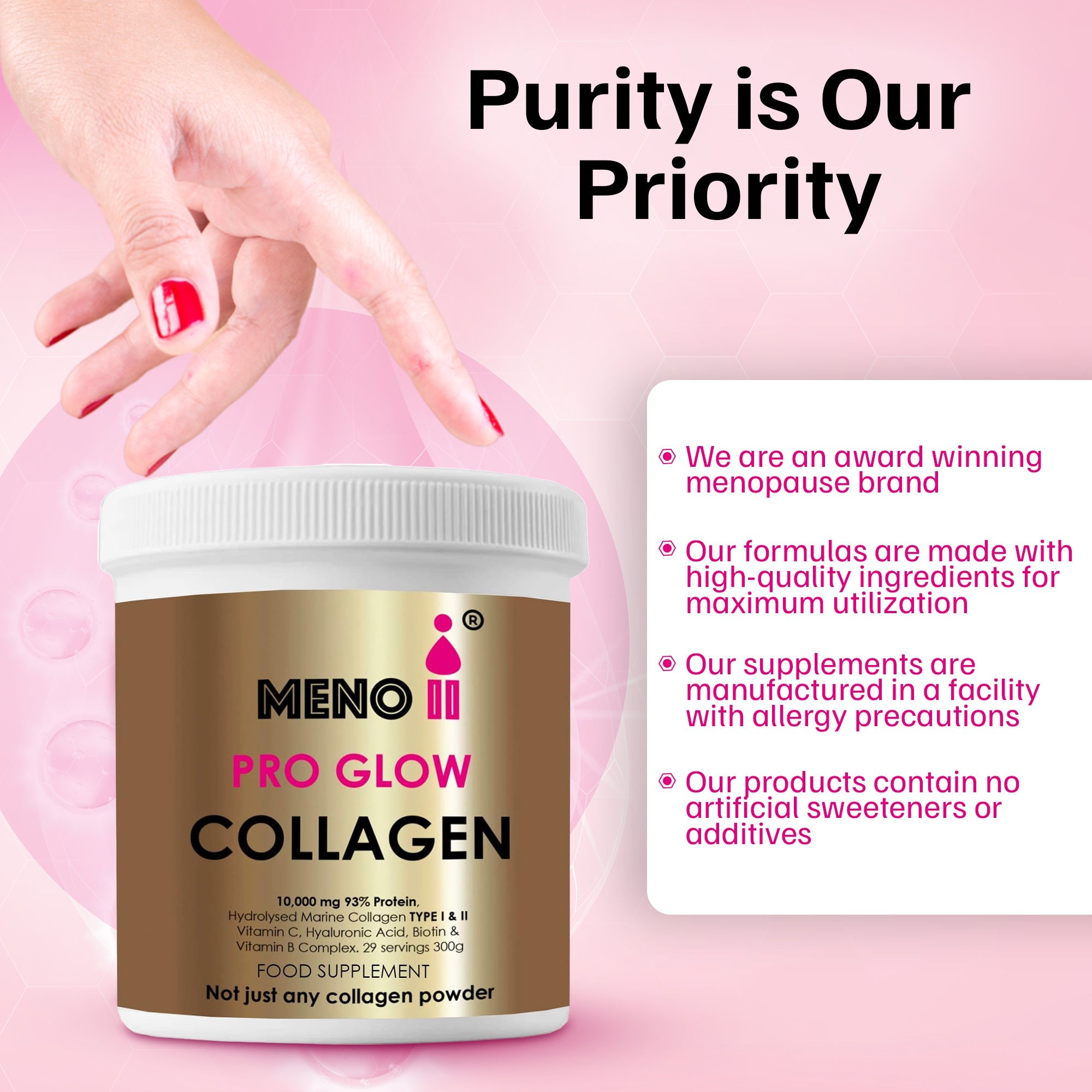 Meno marine collagen 10,000mg - natural menopause beauty wellness supplement